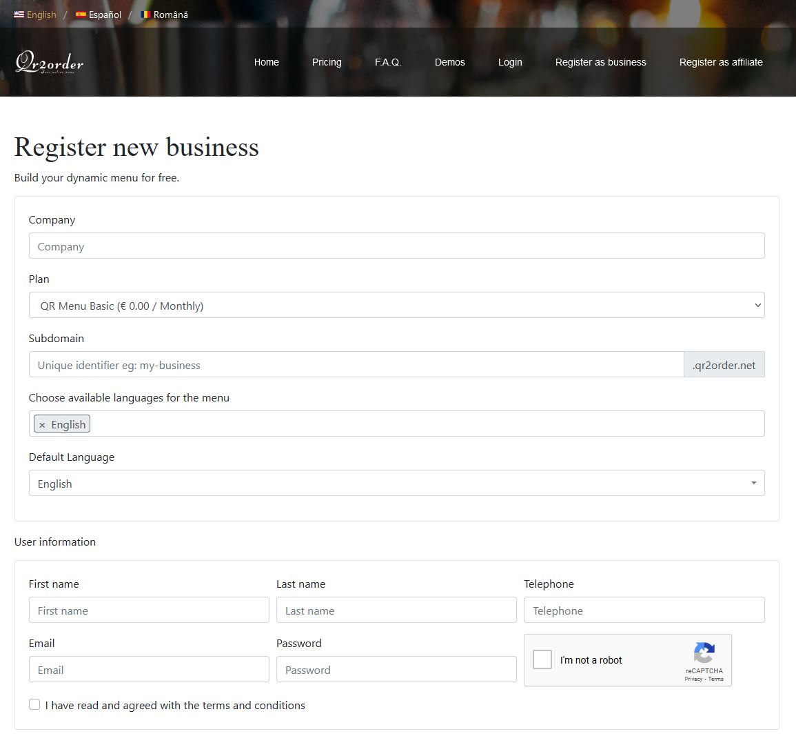 Register my business form